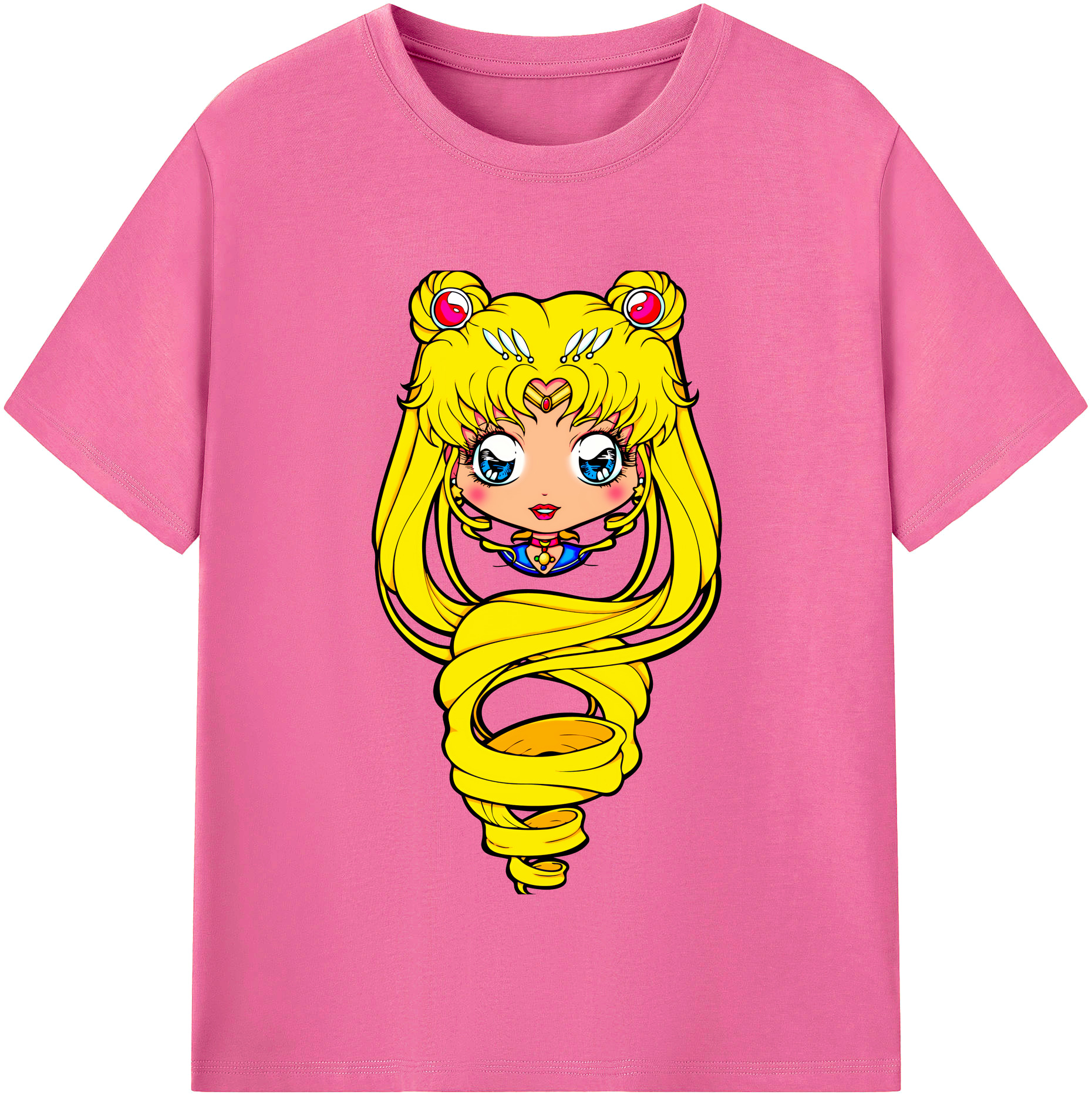 （画像用） 美少女戦士セーラームーン 月野 うさぎ つきの うさぎ Sailor Moon Tsukino Usagi レディースカジュアルプリントTシャツ（綿100％）